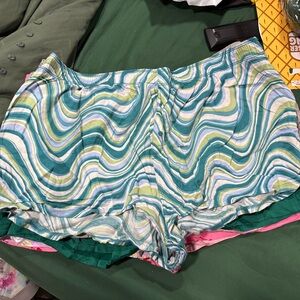 VS PINK Pajama Shorts Colorful Swirl Patterned